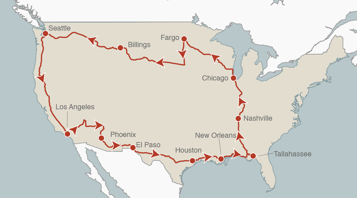 Map of bus routes for this story